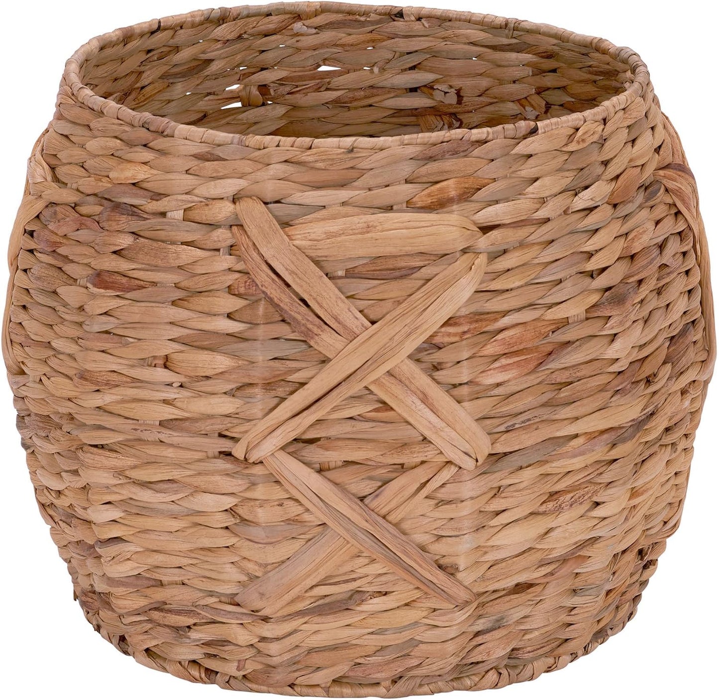 Cesta redonda para suelo diseño X color marrón