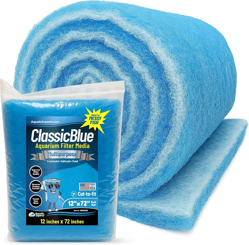 Almohadilla filtro acuario 12x72pulg azul y blanco se corta