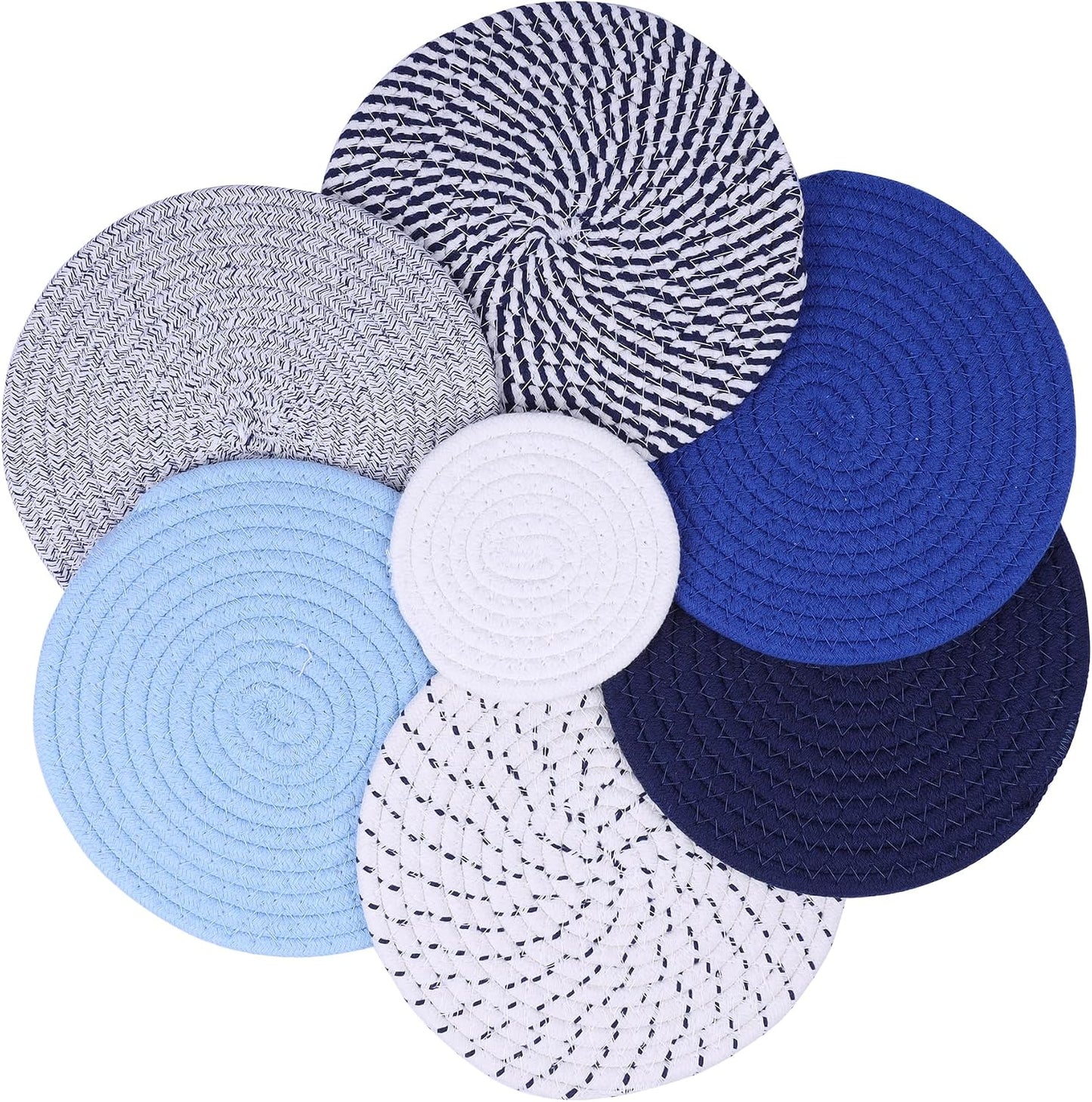 Salvamanteles azules para platos calientes 8pulg