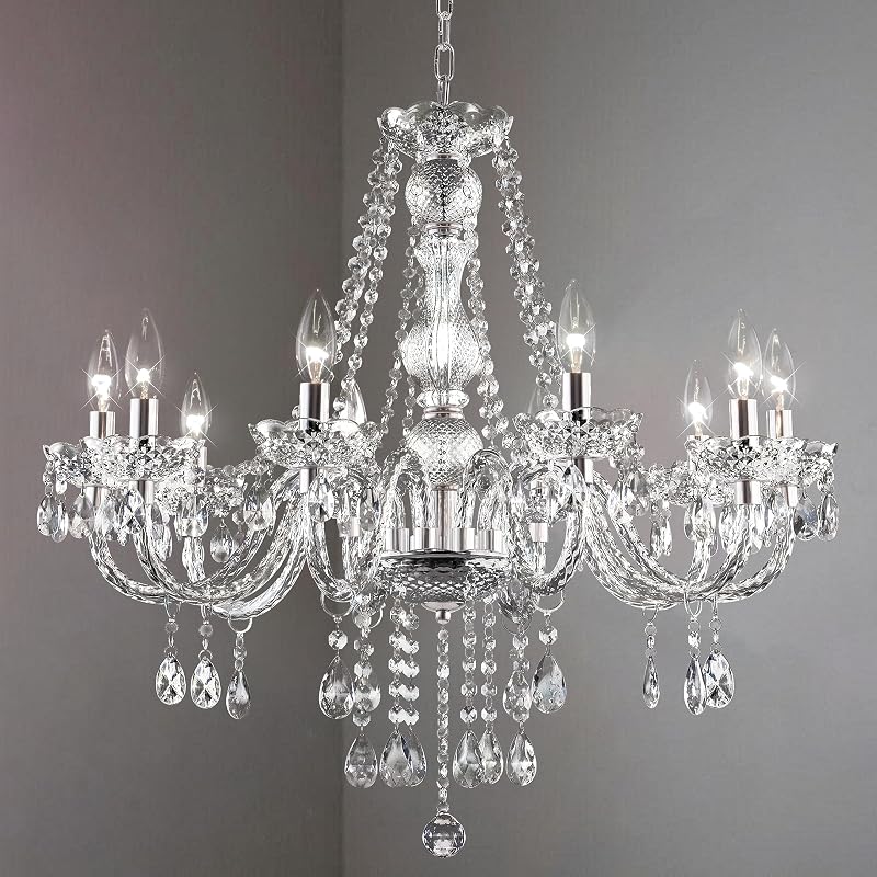 Candelabros cristal 25x27.5pulg 10 lámparas colgantes