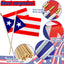 12 Banderas Puerto Rico 8x12" en Palo Madera Mini Decoración