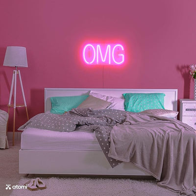 Arte decorativo LED neón con luz USB 10pulg Rosa