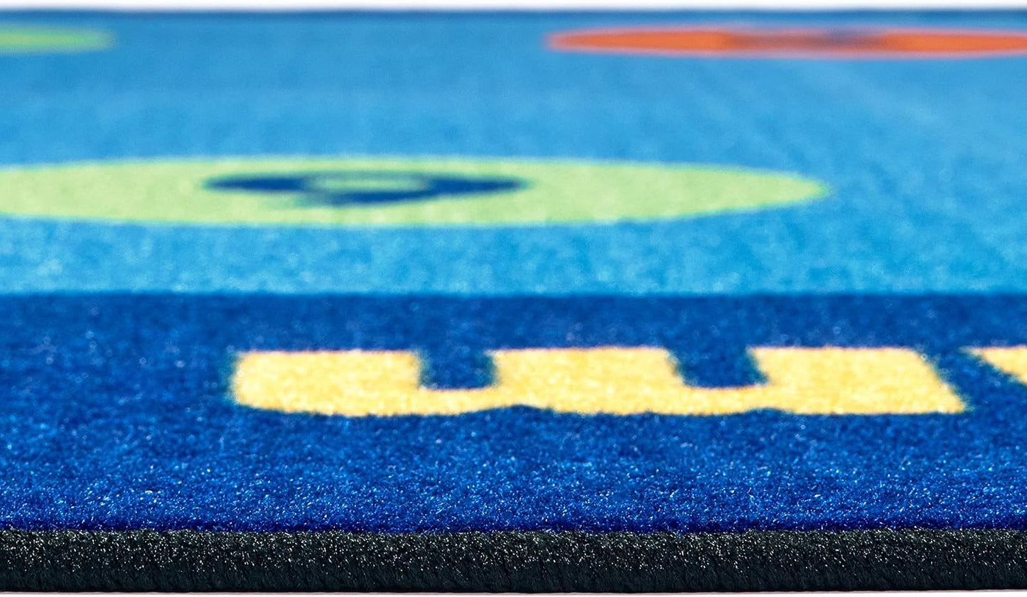 Alfombra para niños ovalada 6x9ft azul