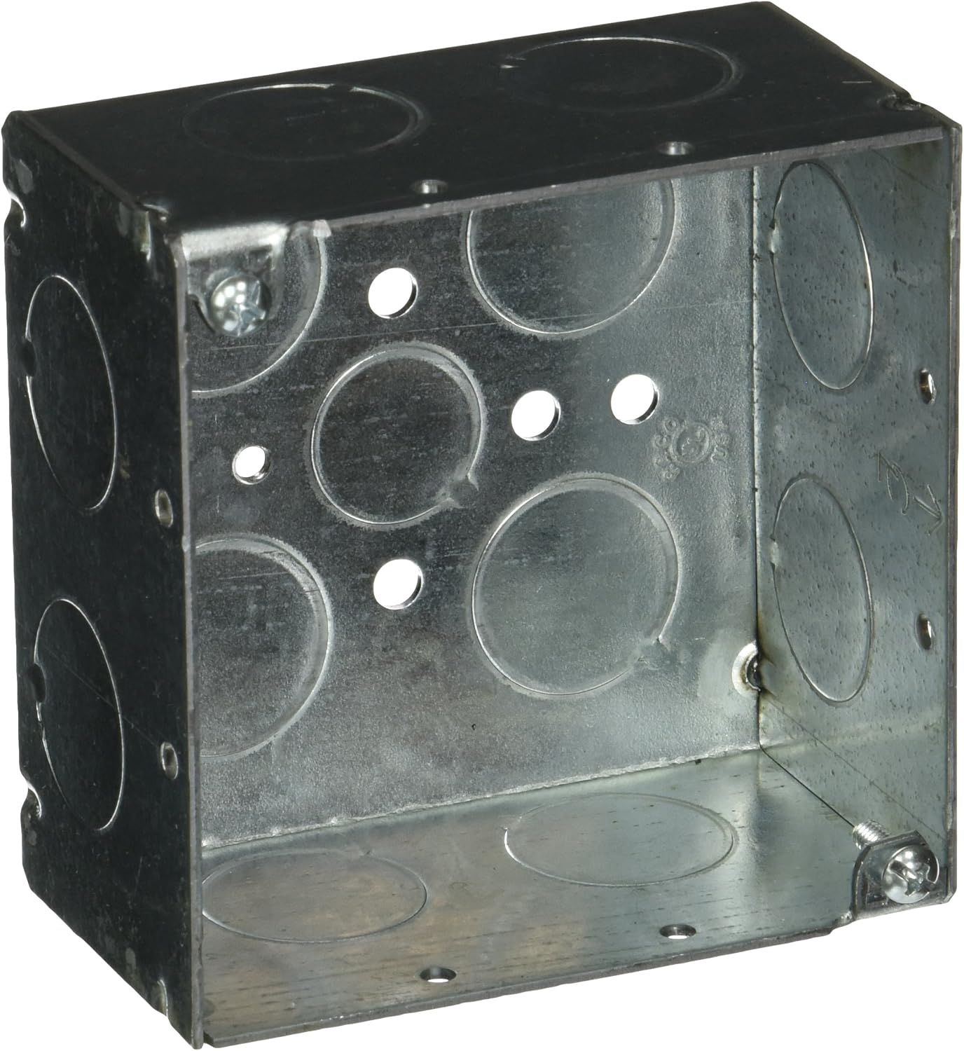 Caja eléctrica cuadrada 2-1/8pulg soldada 8 knockouts 3/4pulg