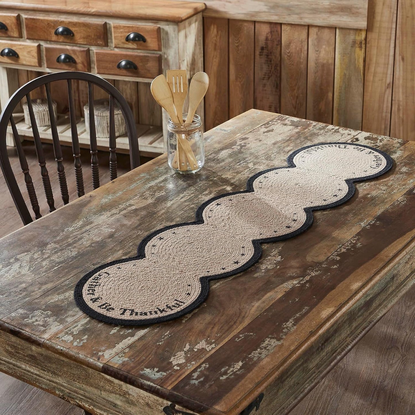 Estencil Camino Mesa 12x48" Algodón Trenzado Otoño