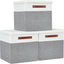 Cubos plegables tela catiónica 11x11" gris y blanco set 3