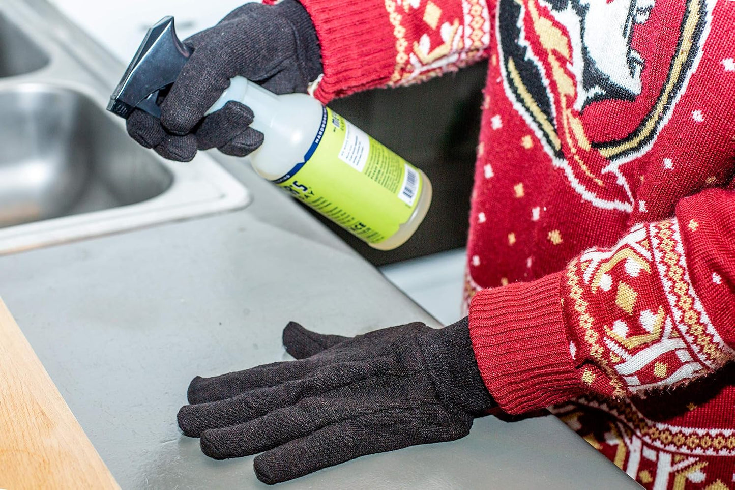 Guantes trabajo unisex adultos negros talla grande
