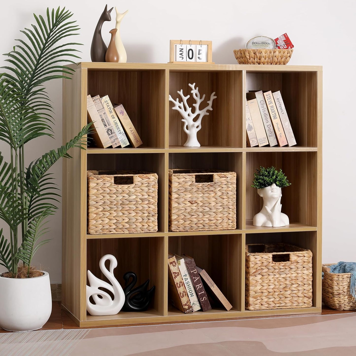 Cesta ratán plegable 12x12x10" set 3