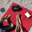 Manta picnic plegable al aire libre con forro polar rojo