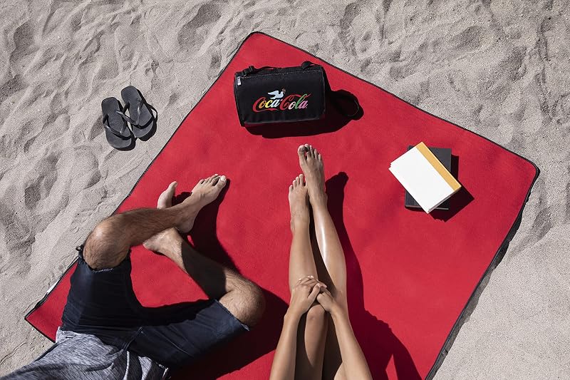 Manta picnic plegable al aire libre con forro polar rojo