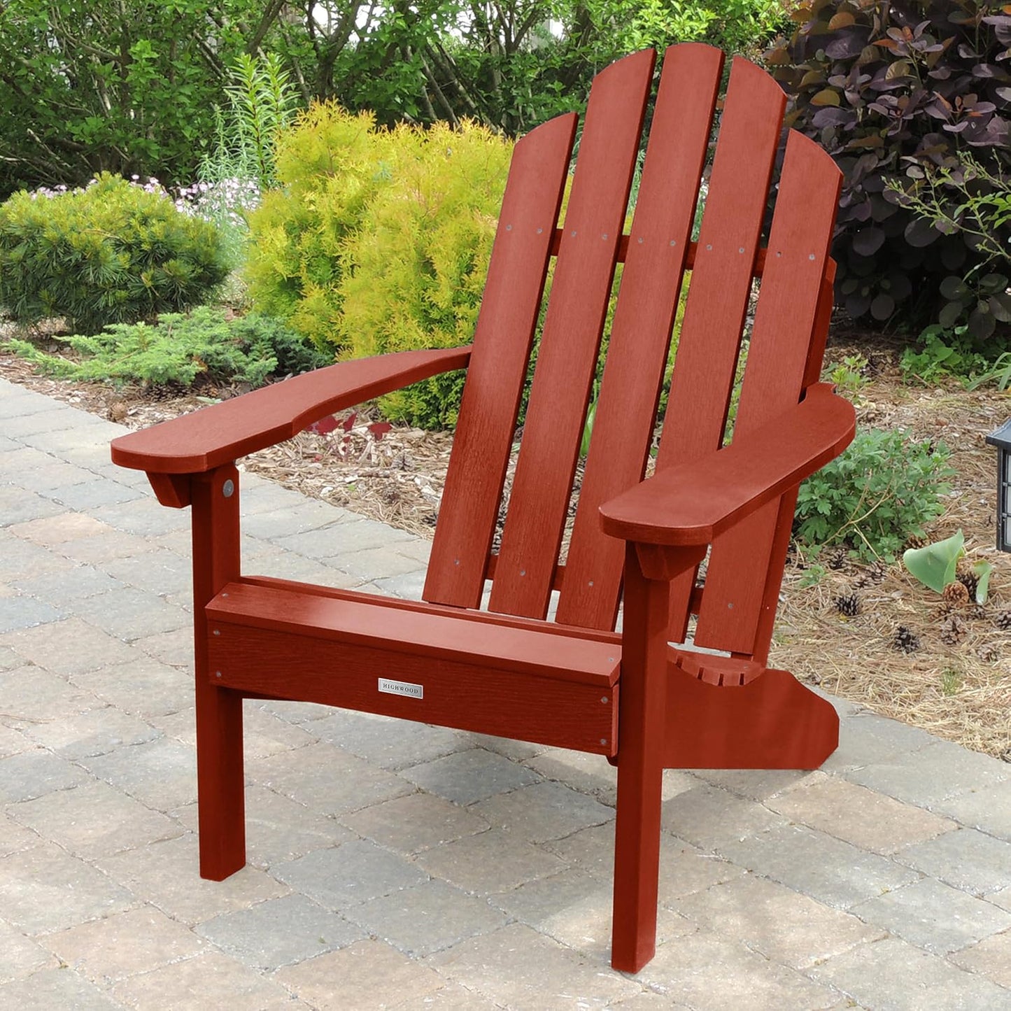 Silla clásica estilo Westport Adirondack rojo rustico