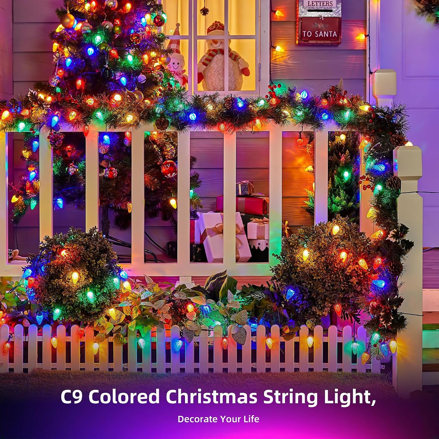 Luces LED C9 Navidad exteriores 97ft 150 LED