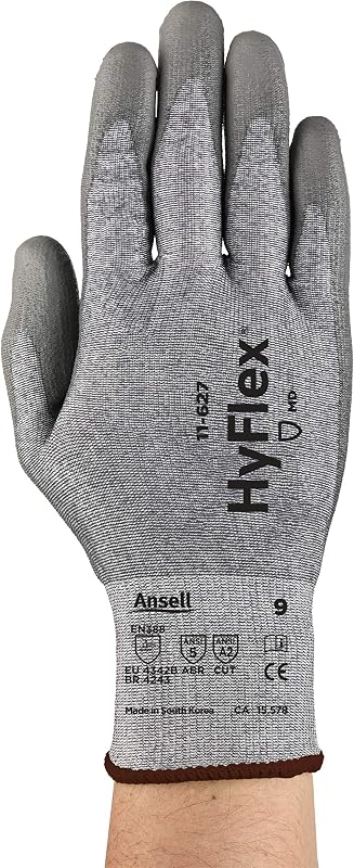 Guantes HyFlex resistentes a cortes con PU 6 Gris 12"