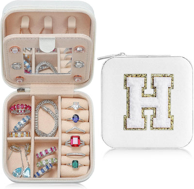 Caja joyería inicial H para niñas blanco