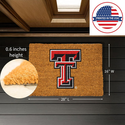 Tapete fibra coco Texas Tech 28x16pulg antiderrap