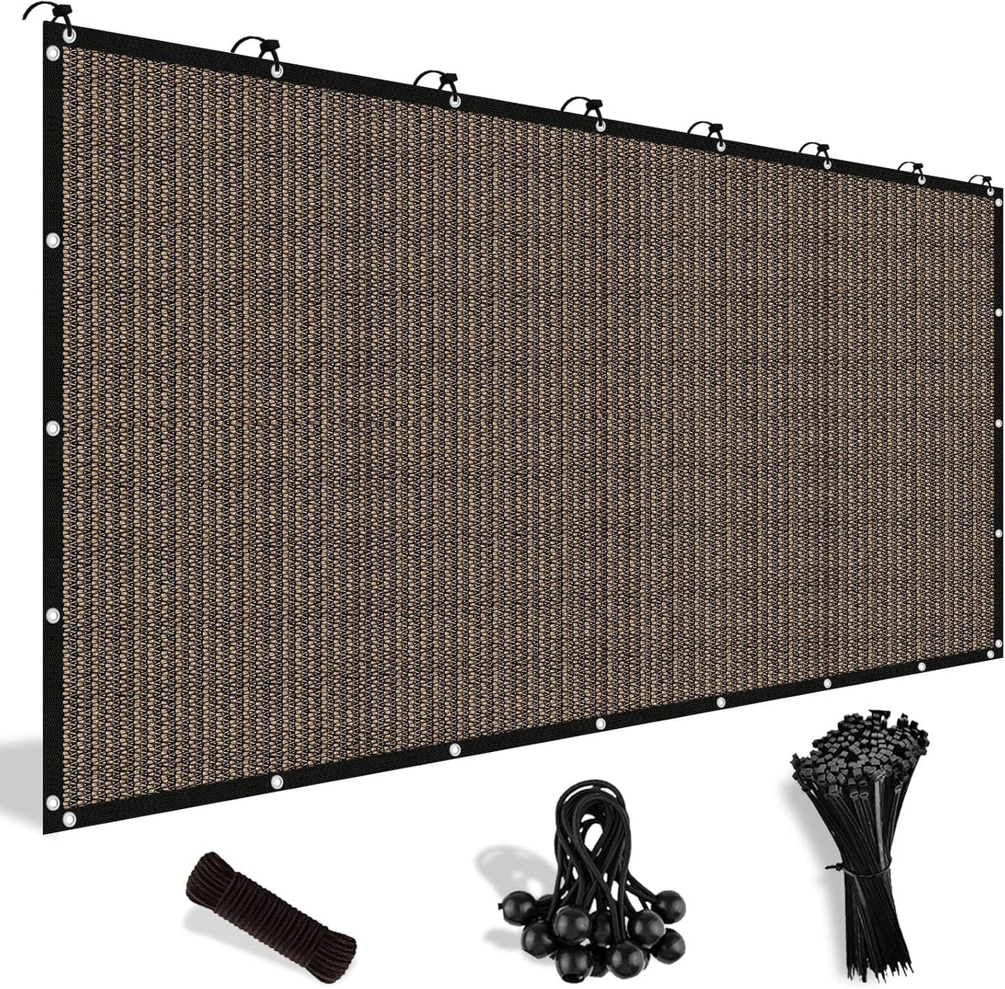 Tela sombra 90% protección solar ojales 3x6ft color moca