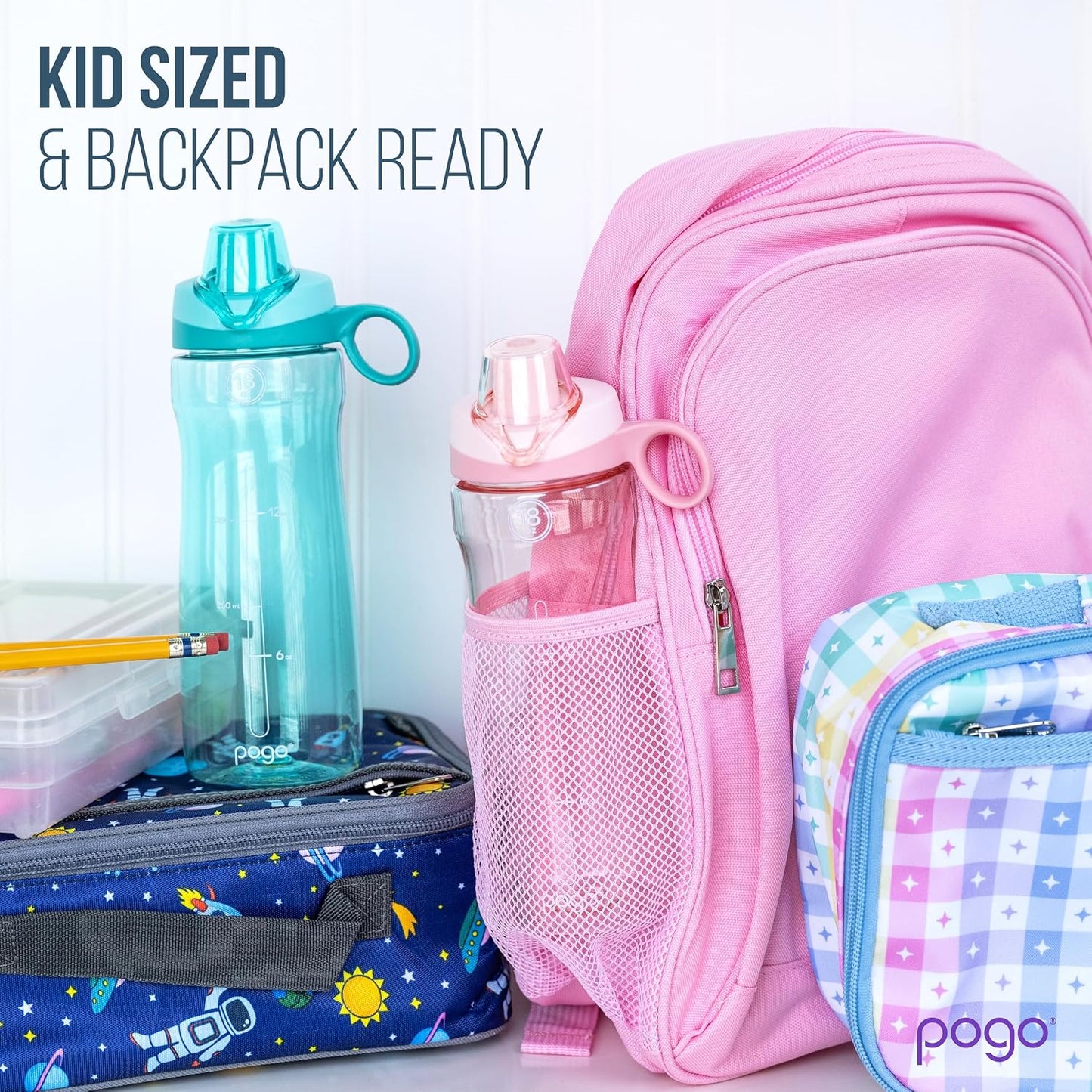 Botella agua plástico 18oz con popote asa reutilizable sin BPA
