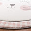 Alfombra redonda para cuarto de niños 4ft rosa y gris