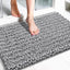 Tapete peludo baño ducha grande antiderrap gris