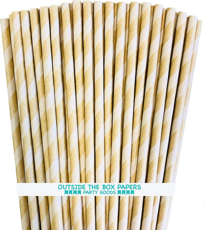 Pajitas papel kraft rayas 7.75pulg pack 100