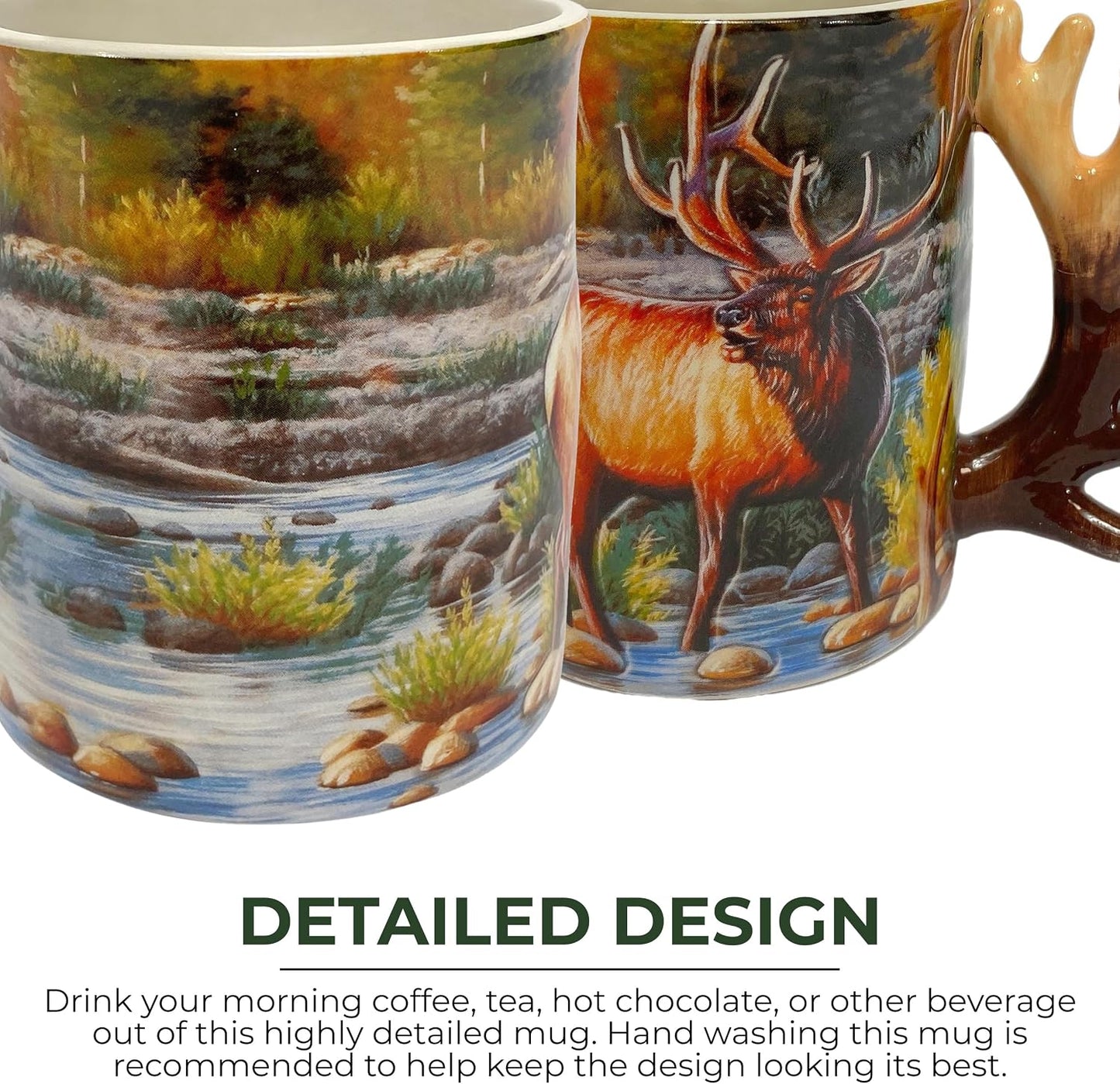 Taza cerámica 3D con asa 15oz para café expreso y té