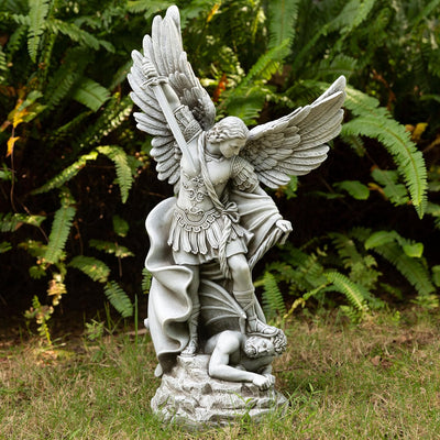 Estatua San Miguel 20.5pulg exteriores jardín defensor