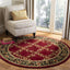 Alfombra redonda 5ft3pulg diseño enrejado floral rojo y