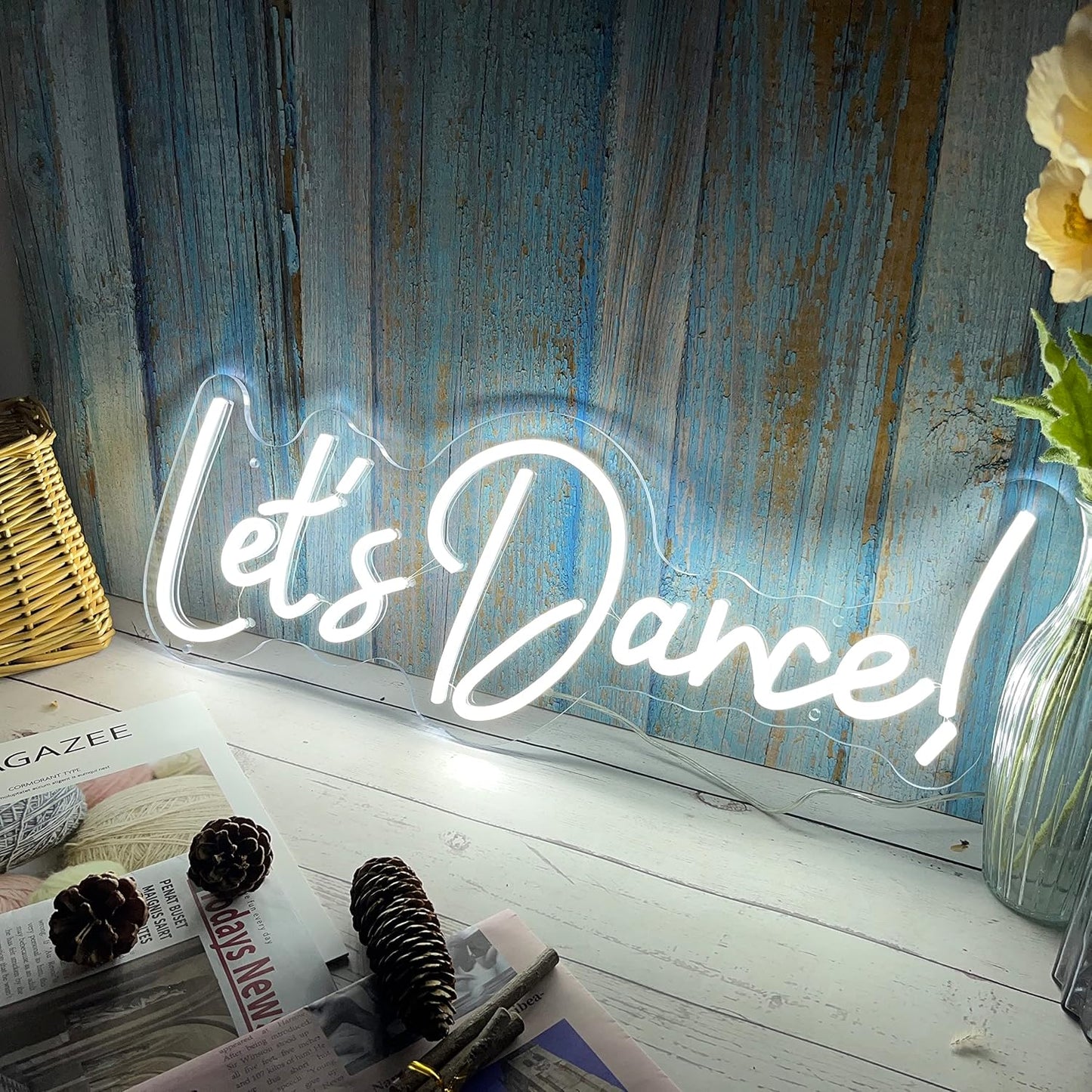 Letrero neón Lets Dance regulador 23.6x8.6pies decoración