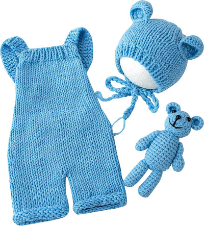 Kit accesorios foto recién nacido gorro oso mameluco disfraz