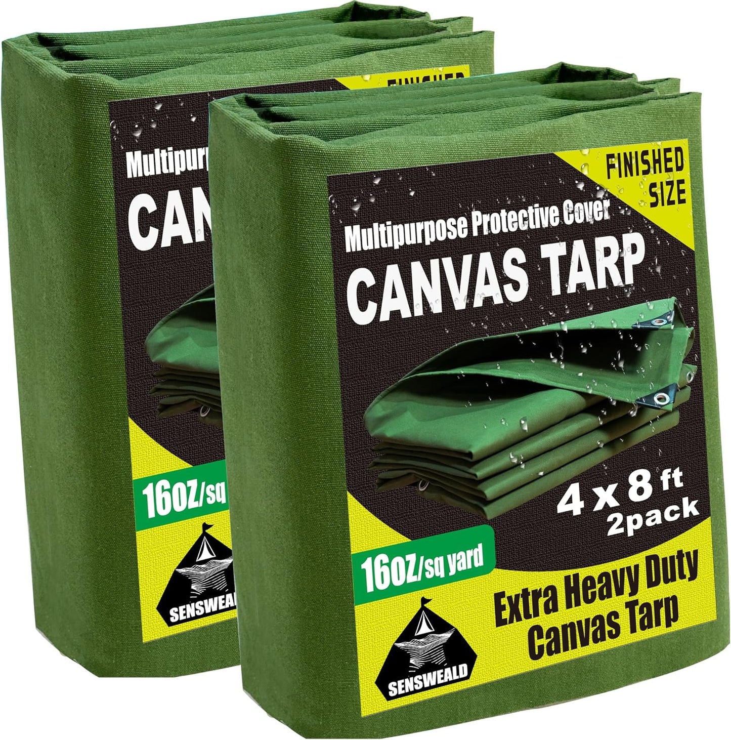 2 Lonas 4x8ft 16oz Cubierta Resistente Agua Verde