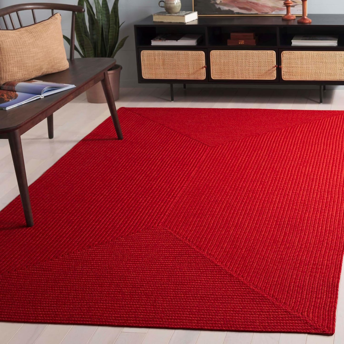 Alfombra exterior lavable 5x8ft reversible óxido y rojo