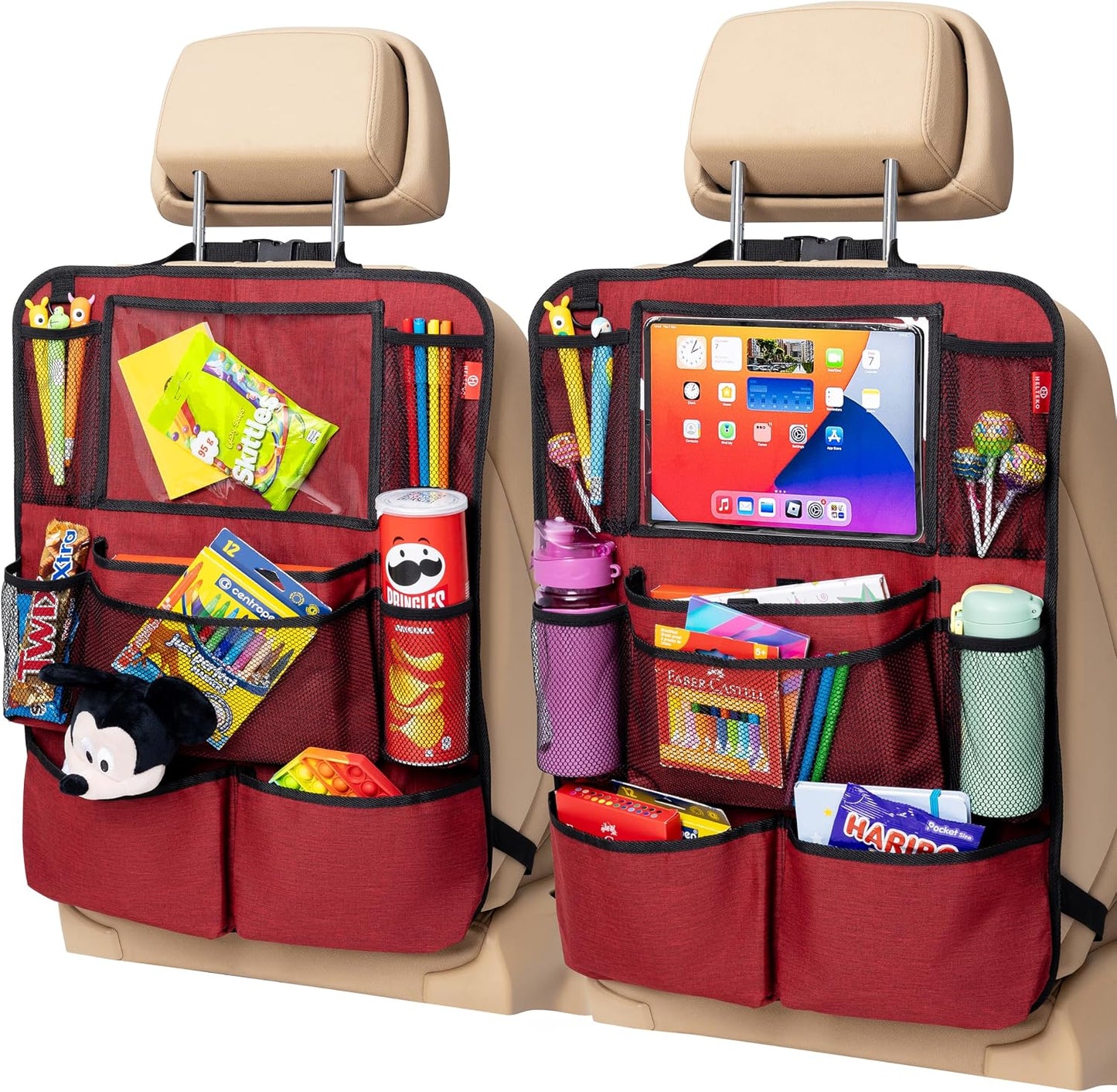 Organiz. asiento trasero coche con soporte tableta