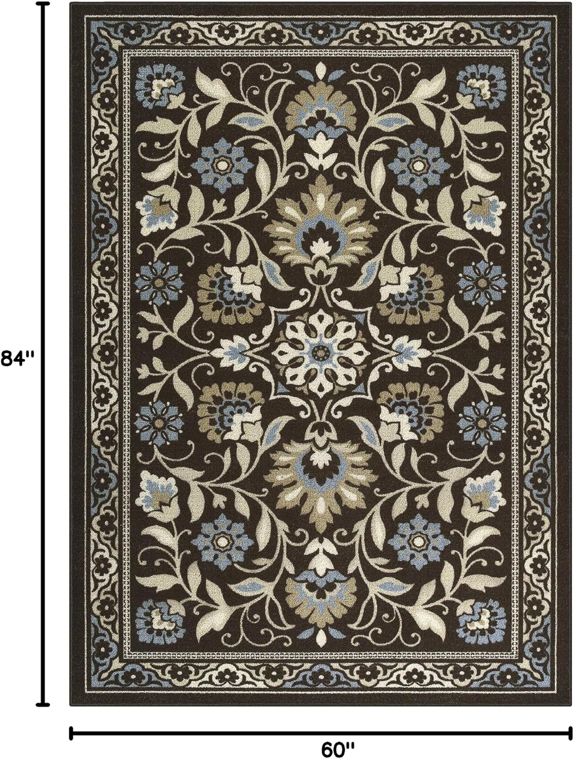 Alfombras área Florence sala dormitorio 5x7ft color café