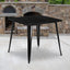 Mesa cuadrada metal negro 31.75pulg interior exterior