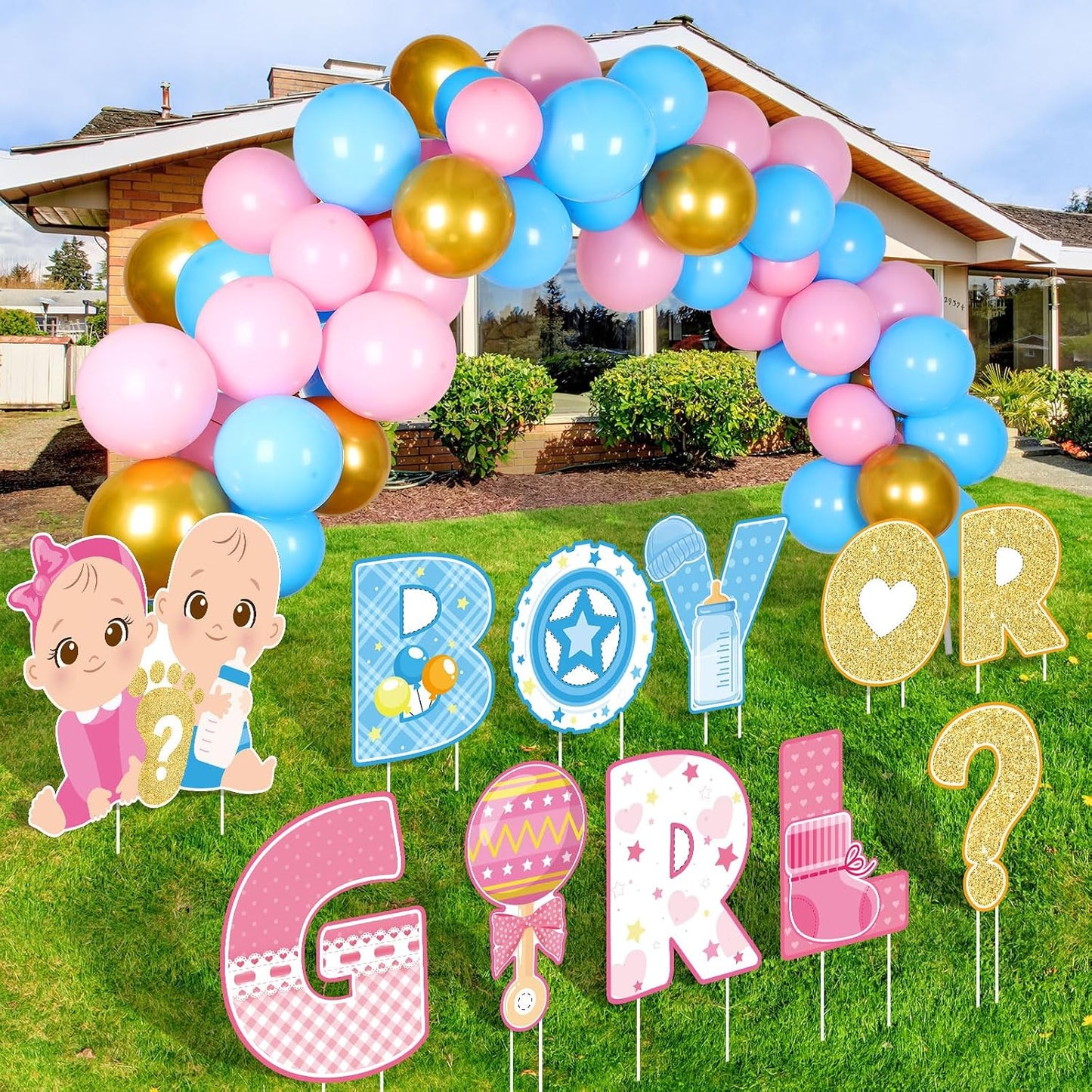 71 Pzas Decoración Baby Shower con Letras y Globos