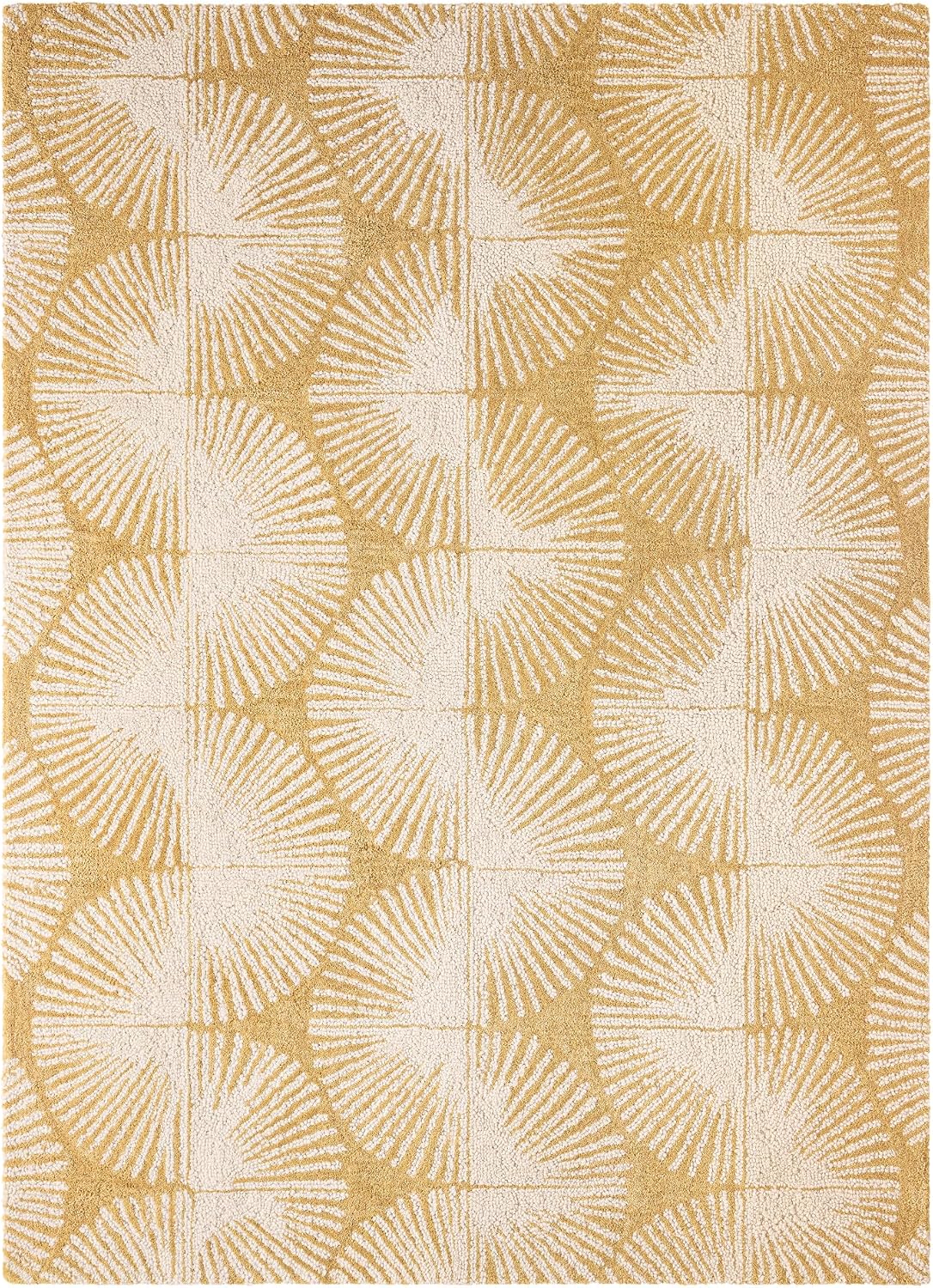 Alfombra acanalada lana 100% color dorado 8x10pies