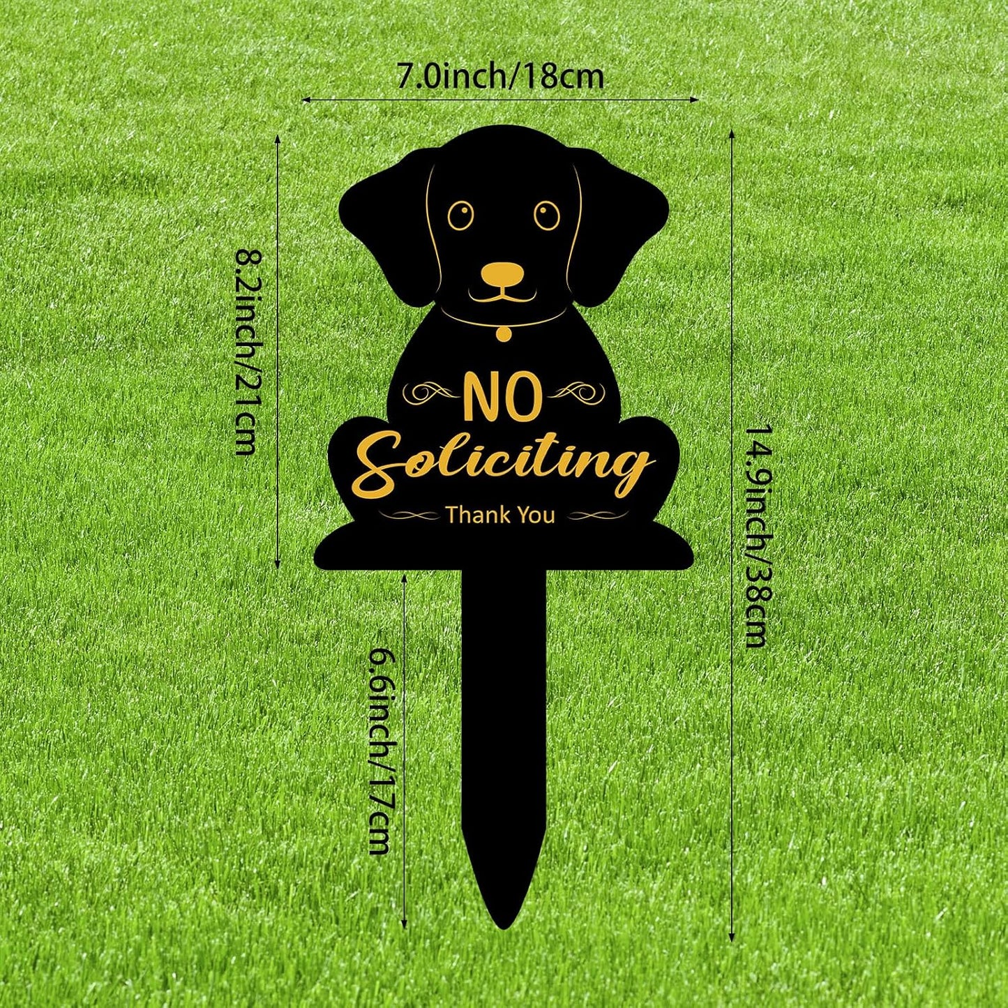 Letrero metal No Soliciting decoración patio 15x7"