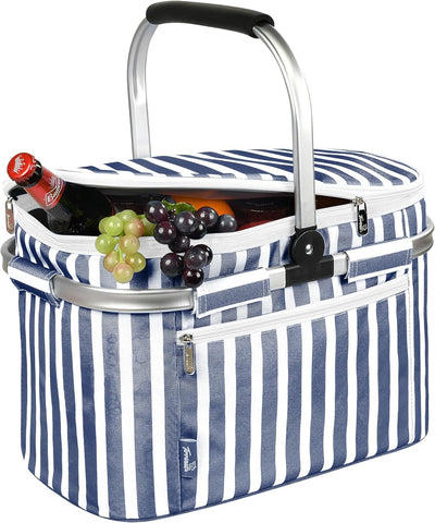 Cesta picnic aislada resistente agua plegable aluminio