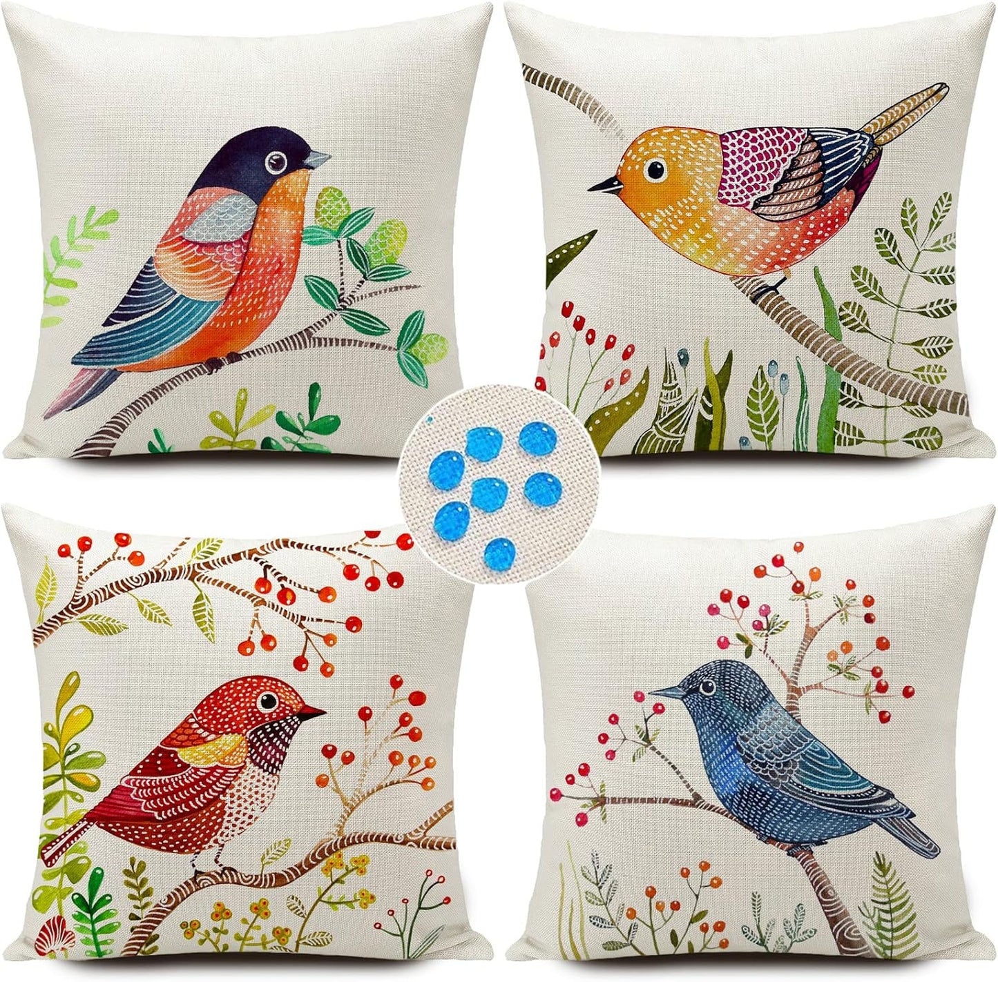 Fundas almohada exterior impermeables 18x18" set 4