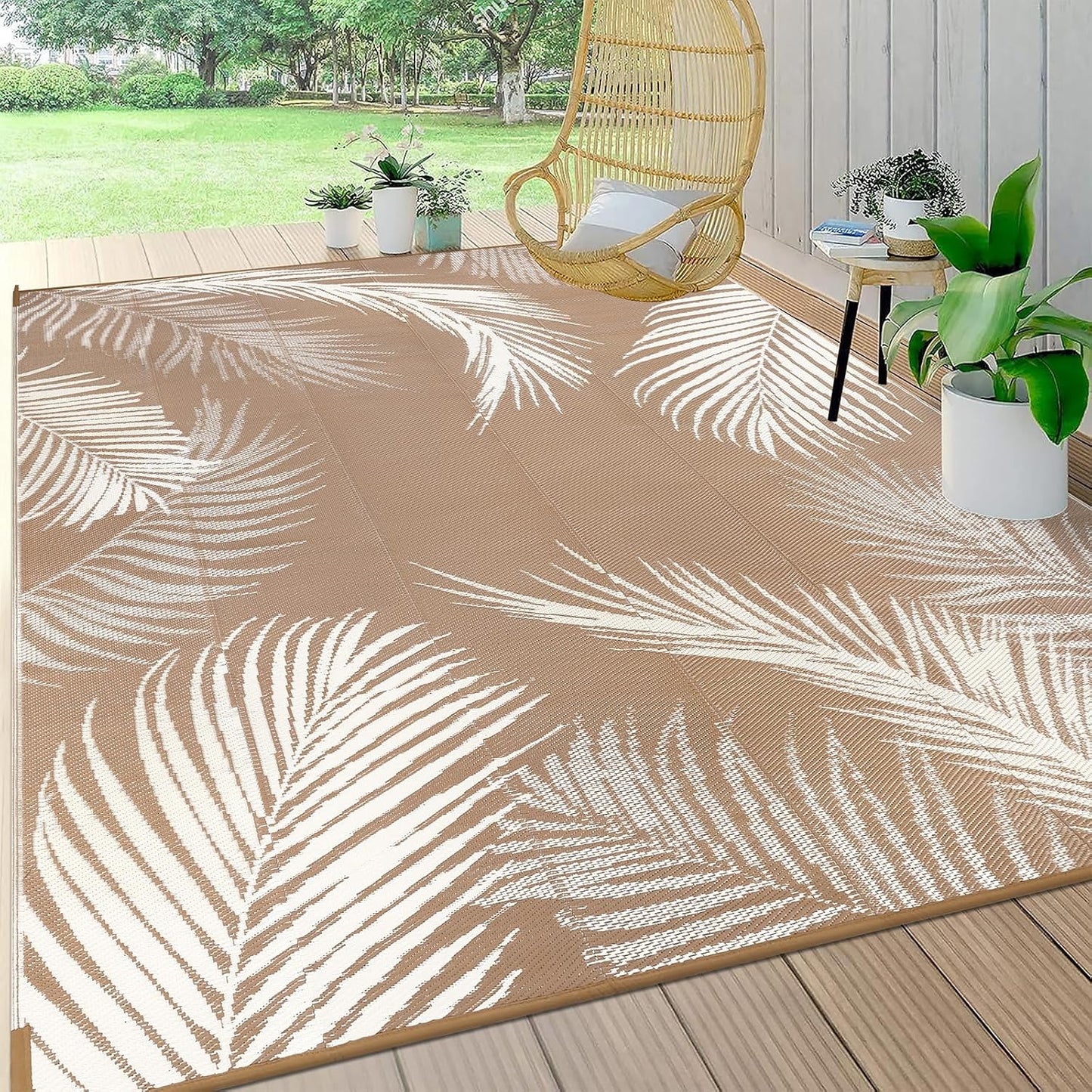 Alfombra impermeable reversible para patio camping RV
