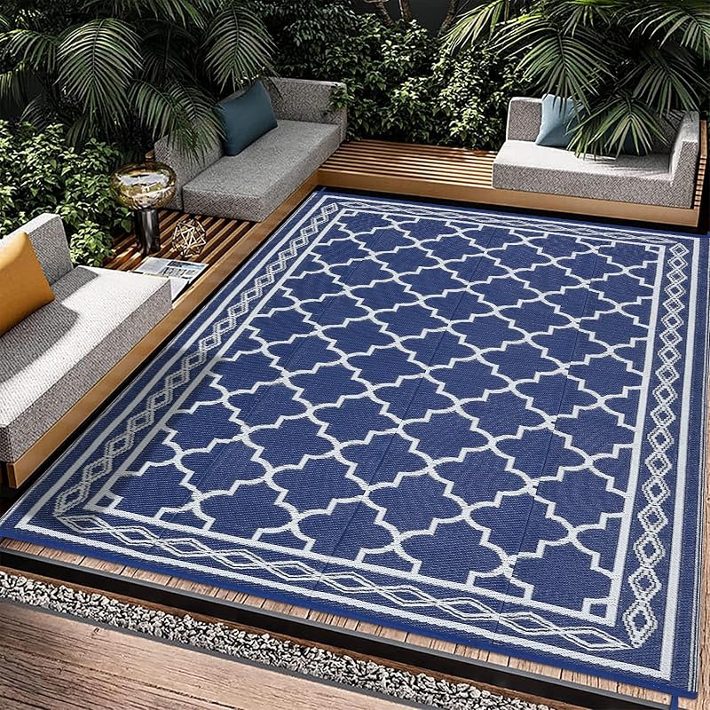 Alfombra plástico paja 10x14" impermeable patio caravana