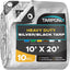 Lona doble cara 10x20ft plateada y negra resistente