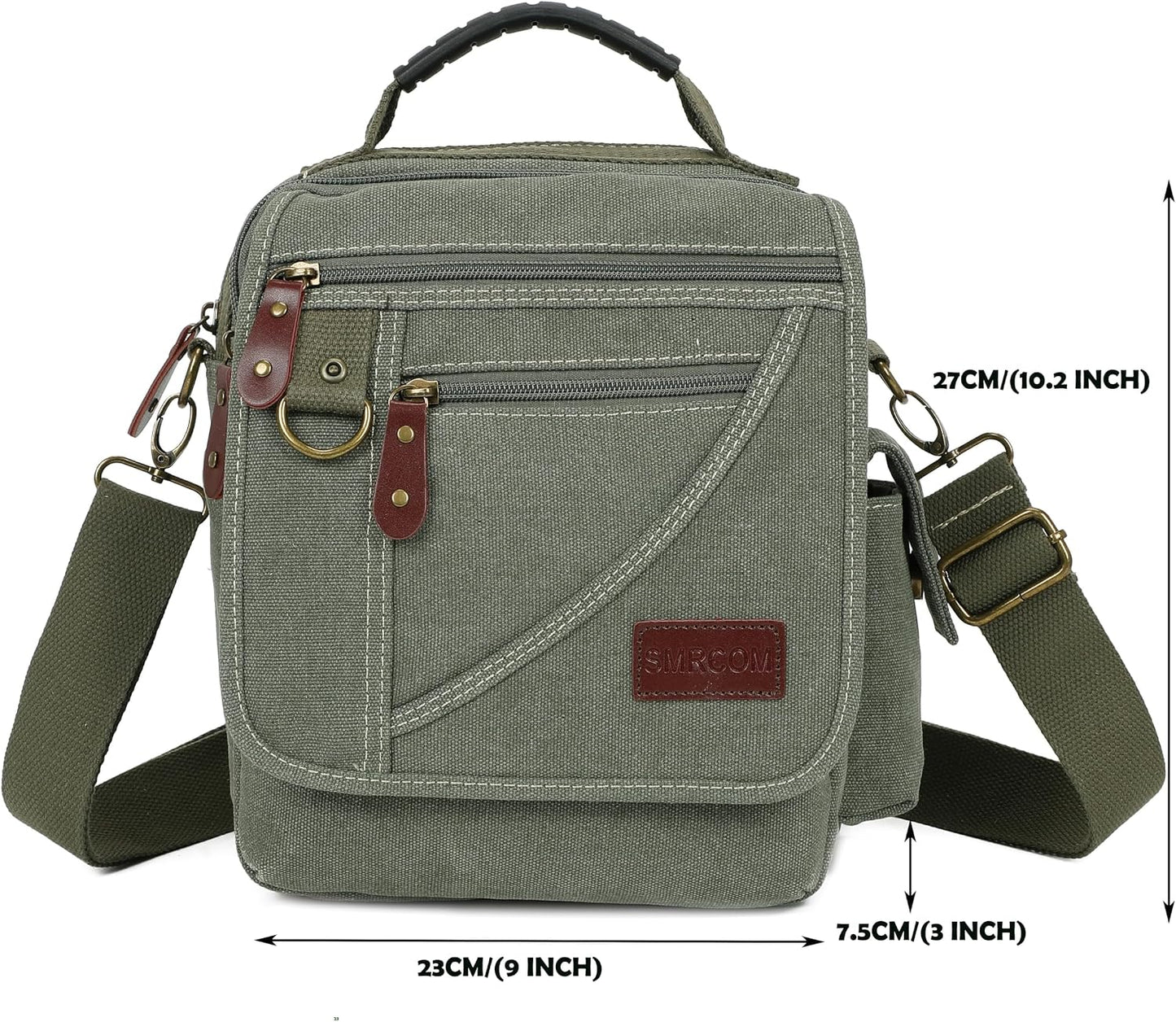 Bolso bandolera pequeño lona para hombre correa desmontable