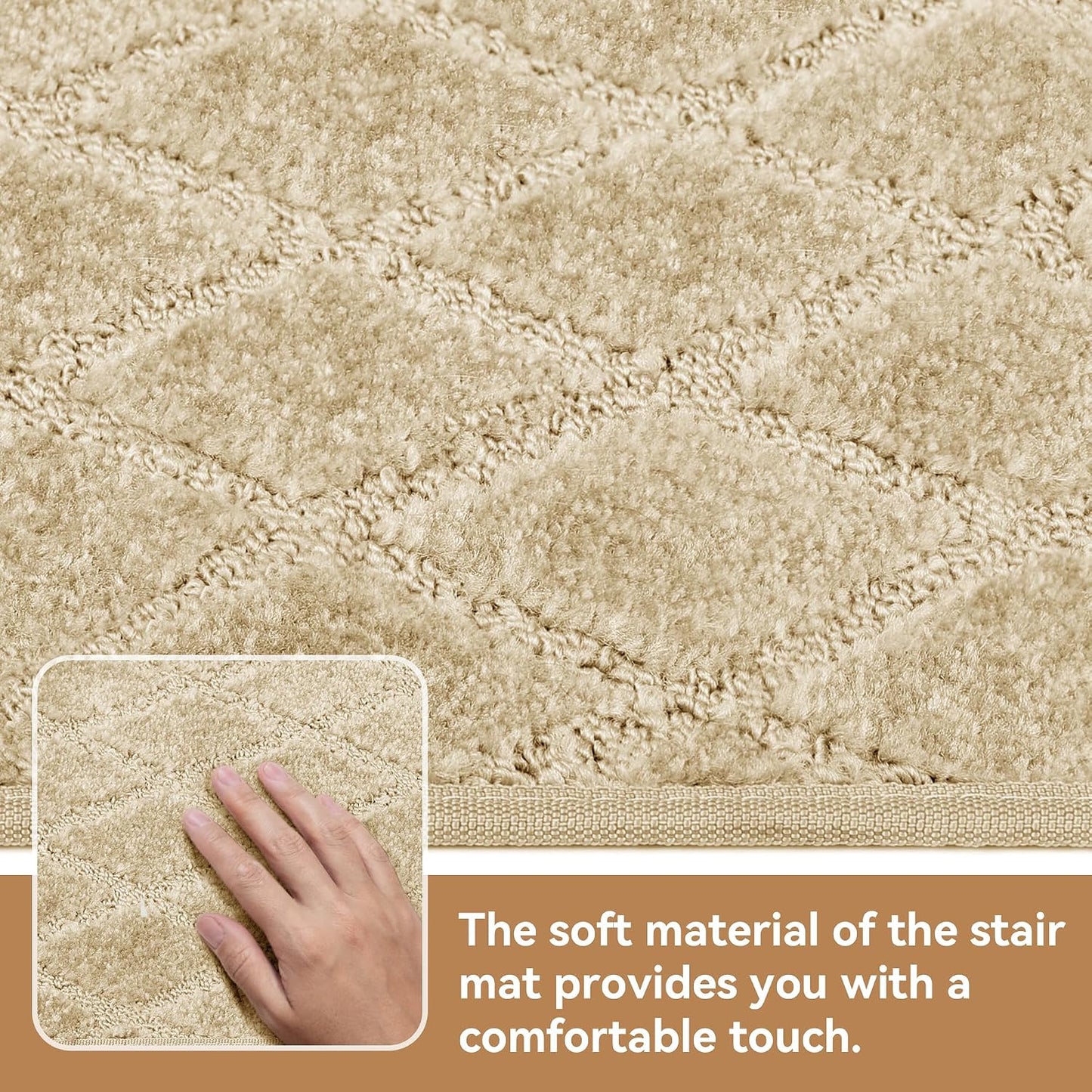 Alfombra peldaños 24x36" adhesiva antiderrap beige