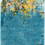 Alfombra pasillo 2'3"x6' azul y dorado diseño moderno