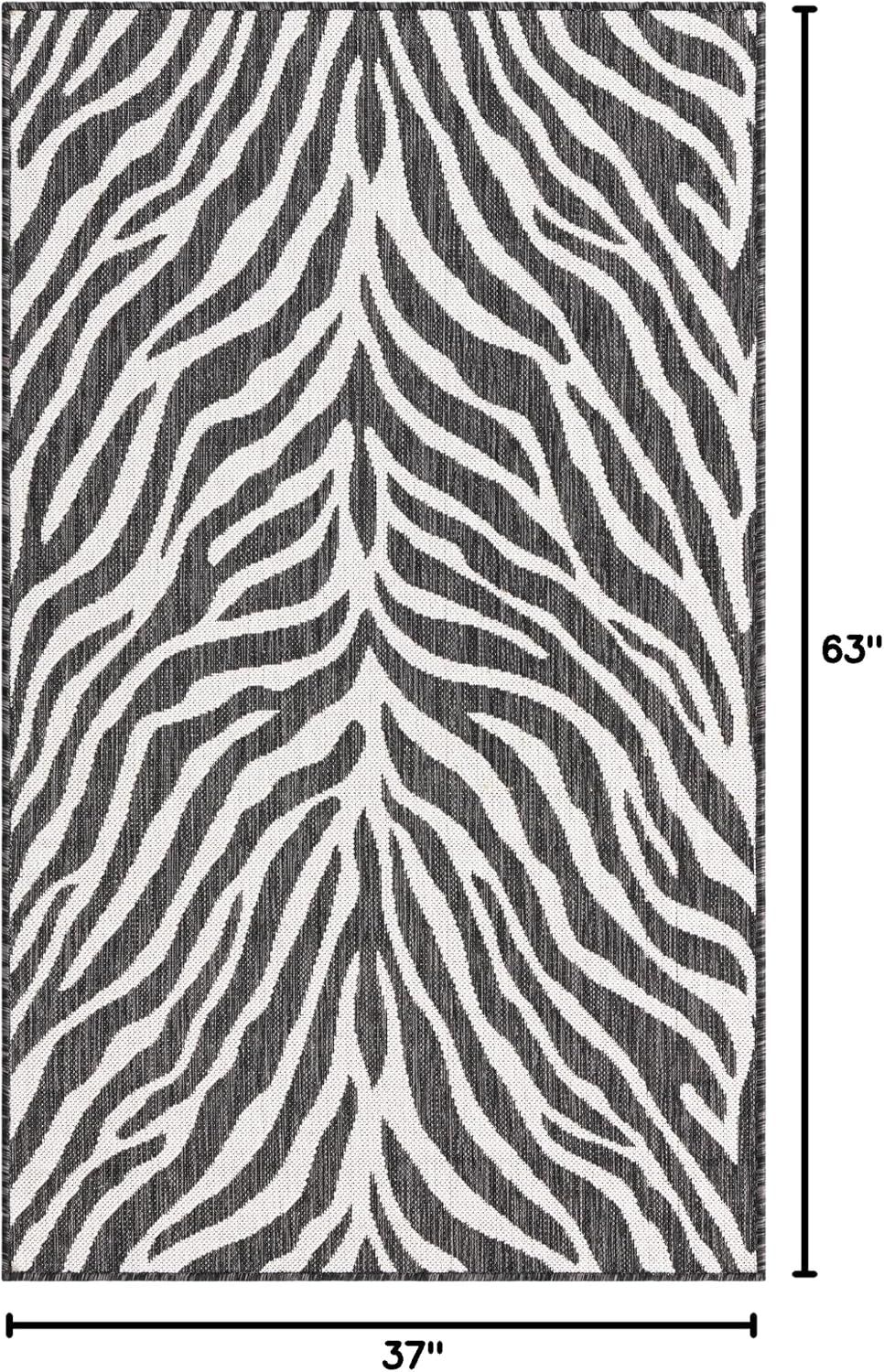 Alfombra área Tsavo 3'1x5'3 Rectángulo Blanco/Negro