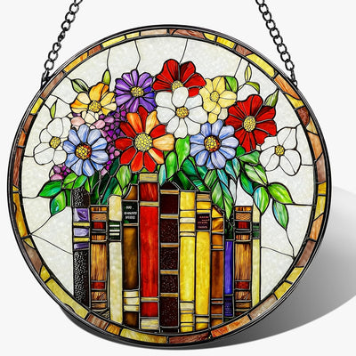 Adorno vitral 8pulg decoración navideña para lectores