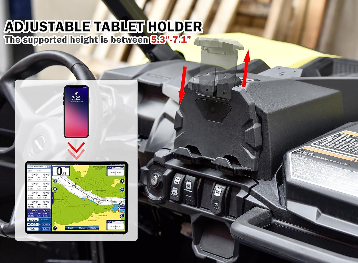 Soporte ajustable para teléfonos y tabletas Can Am Maverick