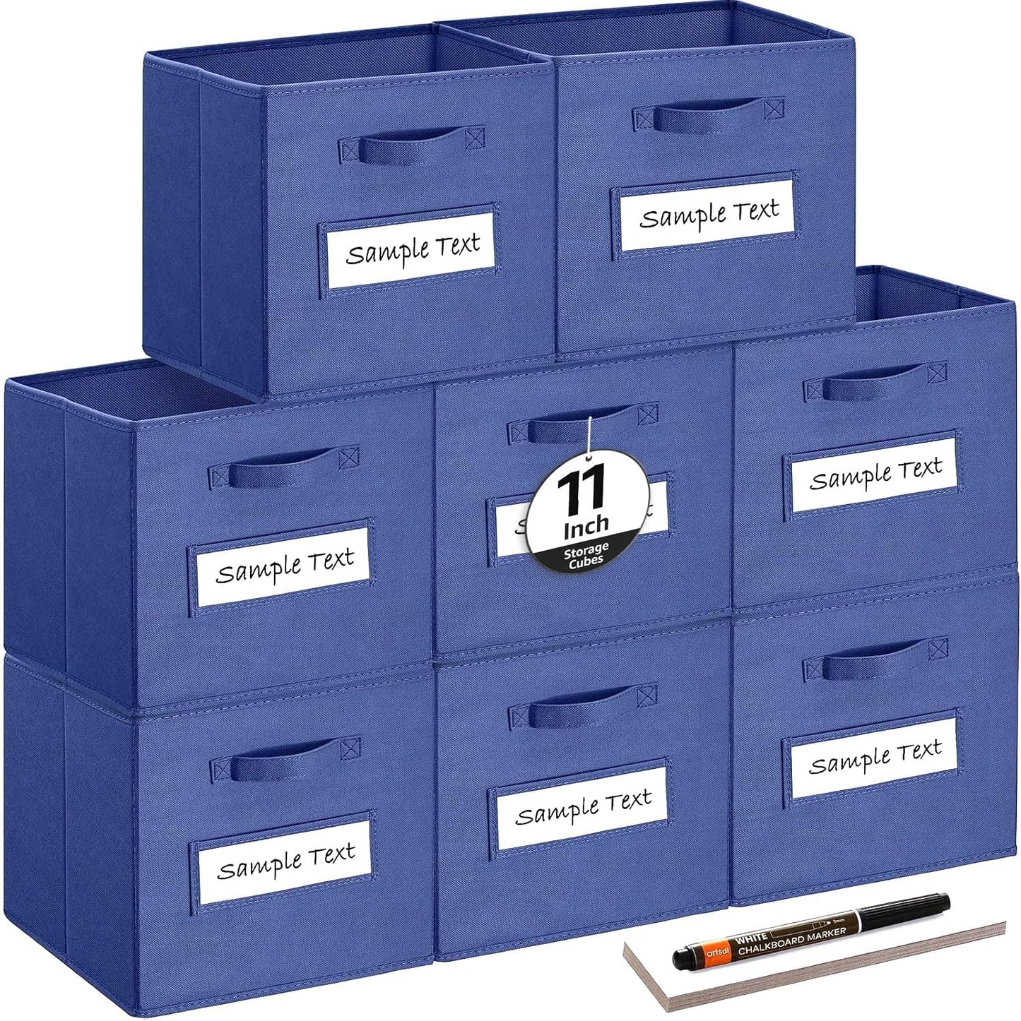Cubos almacenamiento tela set 8 11" con etiquetas plegables
