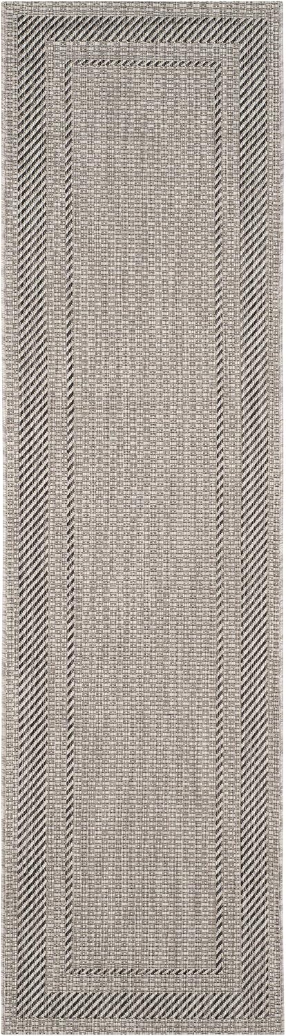 Alfombra decorativa impermeable 2'3"x12' beige/negro